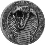 Ivory Coast KING COBRA series ASIA BIG FIVE MAUQUOY HAUT RELIEF 5000 Francs Silver coin Ultra High Relief 2022 Antique finish 5 oz